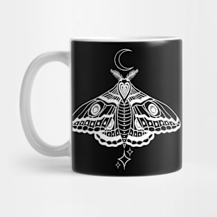 Witchy Cute Celestial Moth - White Mug